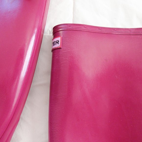 HUNTER Fuchsia Pink Tall Rain Boots- Unisex Women's 10 or Men's 9 *sold as is* - Picture 13 of 14